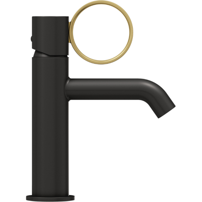 Jacob Delafon - Mezclador Bajo De Lavabo Vivienne Negro Mate Con Aro De Latón Cepillado Jacob Delafon - Mezclador Bajo De Lavabo Vivienne Negro Mate Con Aro De Latón Cepillado