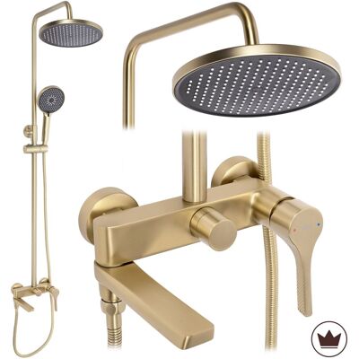 Rea Premium Conjunto De Ducha Maxim Brush Gold 24,5x24,5x134cm Rea Premium Conjunto De Ducha Maxim Brush Gold 24,5x24,5x134cm