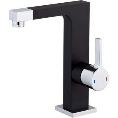 Essebagno Short Grifo Mezclador Lavabo Negro Cromado Essebagno Short Grifo Mezclador Lavabo Negro Cromado