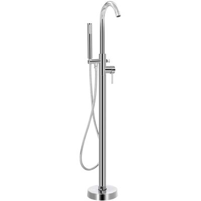 HELLOSHOP26 Grifo Mezclador De Baño/ducha De Pie Con Ducha De Mano Para Baño/hogar Montaje En Suelo 118,5 Cm Acero Inoxidable 020003477 HELLOSHOP26 Grifo Mezclador De Baño/ducha De Pie Con Ducha De Mano Para Baño/hogar Montaje En Suelo 118,5 Cm Acero Inoxidable 020003477