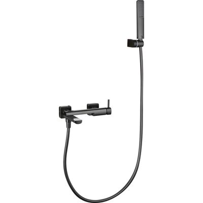 Imex - Set De Baño Y Ducha Toscana Monomando Con Agua Fría Y Caliente Rociador Cuadrado Grifería De Baño Serie Toscana Color Black Gun Metal Imex - Set De Baño Y Ducha Toscana Monomando Con Agua Fría Y Caliente Rociador Cuadrado Grifería De Baño Serie Toscana Color Black Gun Metal