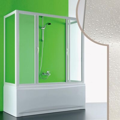 Idralite - Mampara De Bañera 3 Lados H 150 Cm Mod. Plutone 2 De Acrílico 90x160x90 Cm Apertura Central Idralite - Mampara De Bañera 3 Lados H 150 Cm Mod. Plutone 2 De Acrílico 90x160x90 Cm Apertura Central
