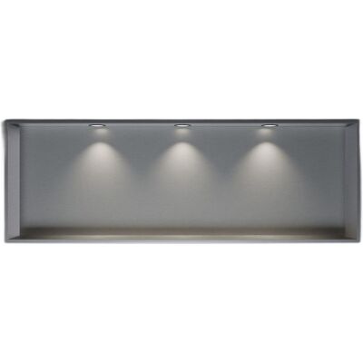 Bernstein - Cabina De Ducha En Acero Inoxidable + 3 Focos Led, Repisa De Ducha Empotrada - 30x90x10cm (alxanxpr) - Acero Cepillado, 3 Focos Negro Mate Bernstein - Cabina De Ducha En Acero Inoxidable + 3 Focos Led, Repisa De Ducha Empotrada - 30x90x10cm (alxanxpr) - Acero Cepillado, 3 Focos Negro Mate