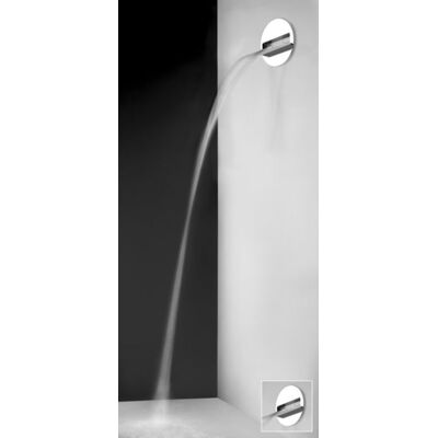 GESSI - Cascata Tondo - Montaje en pared - Acero inoxidable cepillado - Conjunto de instalación GESSI - Cascata Tondo - Montaje en pared - Acero inoxidable cepillado - Conjunto de instalación