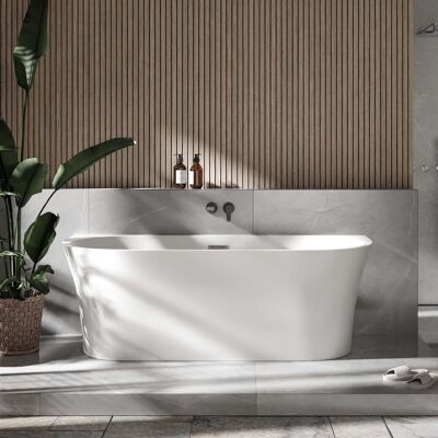 Bernstein - Bañera Exenta Nova En Acrílico Sanitario - 170 X 80 Cm - Con Grifo Mezclador 8028, Con Desagüe, Blanco Alto Brillo Incluye Racor Estándar 8028, Incluido Sifón, Blanco Brillante Bernstein - Bañera Exenta Nova En Acrílico Sanitario - 170 X 80 Cm - Con Grifo Mezclador 8028, Con Desagüe, Blanco Alto Brillo Incluye Racor Estándar 8028, Incluido Sifón, Blanco Brillante