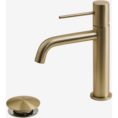 Set De Grifo De Lavabo En Latón Y Válvula De Desagüe Para Lavabo Tipo Click-clack Orveta Sklum ↑20 Cm Set De Grifo De Lavabo En Latón Y Válvula De Desagüe Para Lavabo Tipo Click-clack Orveta Sklum ↑20 Cm