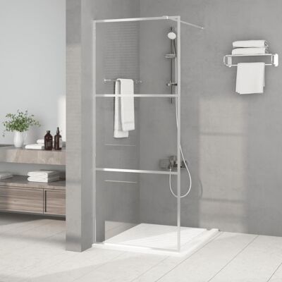 vidaXL Plata 80x195 cm Pared de Ducha Walk-in con vidrio ESG - Mampara de Ducha vidaXL Plata 80x195 cm Pared de Ducha Walk-in con vidrio ESG - Mampara de Ducha
