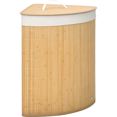 JHY DESIGN Cesto De Ropa De 55 Litros Con Tapa, Asa Y Bolsa De Lavandería Extraíble Para El Baño, Fabricado En Bambú Natural. JHY DESIGN Cesto De Ropa De 55 Litros Con Tapa, Asa Y Bolsa De Lavandería Extraíble Para El Baño, Fabricado En Bambú Natural.