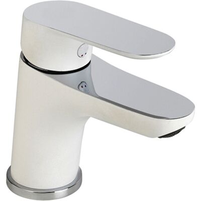 Grifo de lavabo de latón Eurosanit Kevon - Cromado/Blanco Grifo de lavabo de latón Eurosanit Kevon - Cromado/Blanco