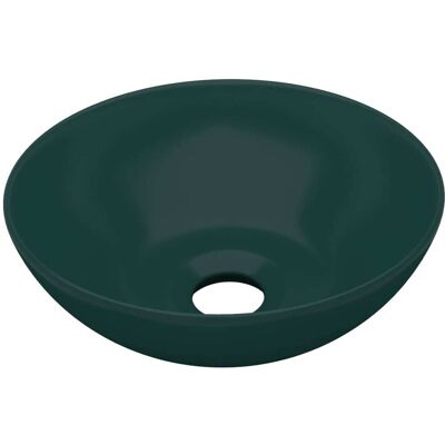 vidaXL Lavabo Cerámica Verde Oscuro Redondo - Lavabo vidaXL Lavabo Cerámica Verde Oscuro Redondo - Lavabo