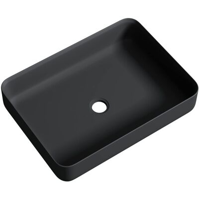 Doporro - Lavabo de mármol - 55x40x13cm - Antracita - Lavabo para baño Doporro - Lavabo de mármol - 55x40x13cm - Antracita - Lavabo para baño