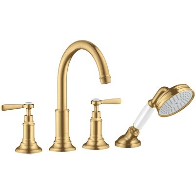 Hansgrohe AXOR Montreux Grifería de 4 Orificios - Oro Cepillado - 196mm Proyección Hansgrohe AXOR Montreux Grifería de 4 Orificios - Oro Cepillado - 196mm Proyección