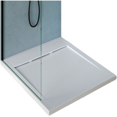 Bernstein - Plato De Ducha De Fundición Mineral, Plato De Ducha Antideslizante Baño, Desagüe Inclinado, Bordes Elevados Blanco Mate, 100x90cm Bernstein - Plato De Ducha De Fundición Mineral, Plato De Ducha Antideslizante Baño, Desagüe Inclinado, Bordes Elevados Blanco Mate, 100x90cm