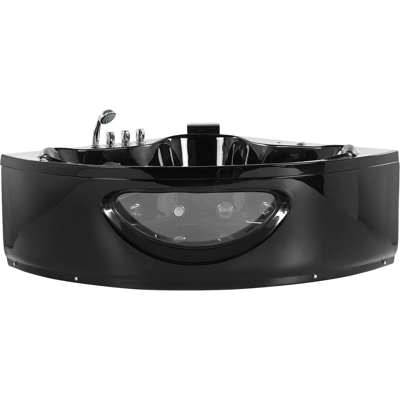 Beliani - Bañera De Hidromasaje Esquinera De Acrílico Negro Led 138 Cm Moderno Jets De Masaje Tocoa Beliani - Bañera De Hidromasaje Esquinera De Acrílico Negro Led 138 Cm Moderno Jets De Masaje Tocoa