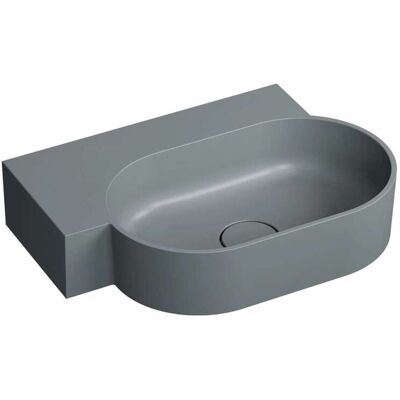 Omnires Ovo M+ - Lavabo 56x39 Cm, Sin Rebosadero, Sin Orificio Para Grifería, Izquierda, Gris Mate Ovo555uwlag Omnires Ovo M+ - Lavabo 56x39 Cm, Sin Rebosadero, Sin Orificio Para Grifería, Izquierda, Gris Mate Ovo555uwlag