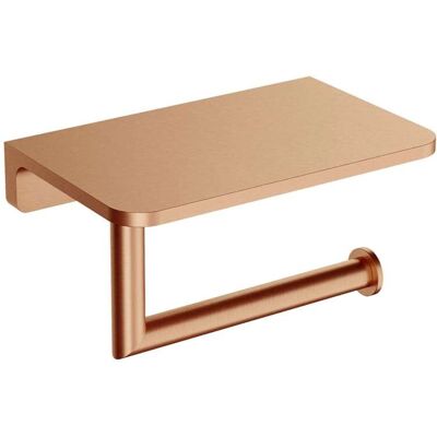 Omnires Modern Project - Portarrollos De Papel Higiénico Con Estante, Cobre Cepillado Mp60511cpb Omnires Modern Project - Portarrollos De Papel Higiénico Con Estante, Cobre Cepillado Mp60511cpb