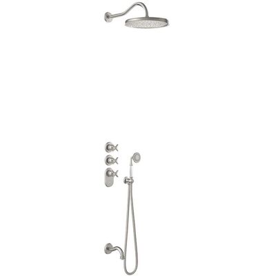 Tres 24235301ac Tres Clasic Kit De Grifo Termostático Empotrado De 3 Vías Block System Para Bañera Y Ducha Color Acero - Ref: 24235301ac Tres 24235301ac Tres Clasic Kit De Grifo Termostático Empotrado De 3 Vías Block System Para Bañera Y Ducha Color Acero - Ref: 24235301ac