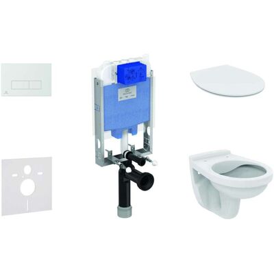 Ideal Standard Prosys - Conjunto De Módulo De Instalación Empotrado, Inodoro Y Asiento Alpha, Pulsador Oleas M2, Softclose, Cromo Mate Prosys80m Sp110 Ideal Standard Prosys - Conjunto De Módulo De Instalación Empotrado, Inodoro Y Asiento Alpha, Pulsador Oleas M2, Softclose, Cromo Mate Prosys80m Sp110