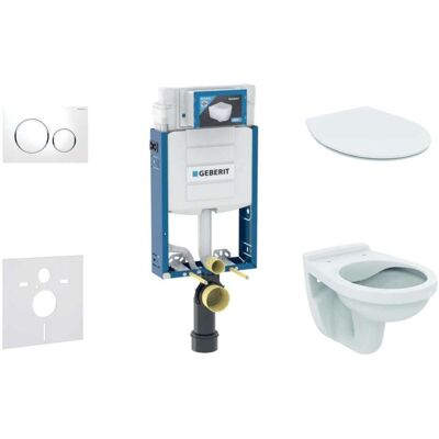 Geberit Kombifix - Conjunto De Módulo De Instalación, Inodoro Alpha Con Asiento, Pulsador De Descarga Sigma01, Blanco/cromo 110.302.00.5 Nd4 Geberit Kombifix - Conjunto De Módulo De Instalación, Inodoro Alpha Con Asiento, Pulsador De Descarga Sigma01, Blanco/cromo 110.302.00.5 Nd4