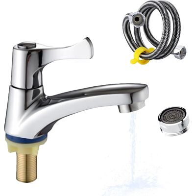 ABYSSE Grifo De Agua Fría Para Inodoro, Baño, Lavabo, Grifo De Lavabo De Un Solo Uso Con Manguera Flexible De 60 Cm + Filtro, Grifo De Agua Fría Para Cocina, Fregadero, Inodoro ABYSSE Grifo De Agua Fría Para Inodoro, Baño, Lavabo, Grifo De Lavabo De Un Solo Uso Con Manguera Flexible De 60 Cm + Filtro, Grifo De Agua Fría Para Cocina, Fregadero, Inodoro