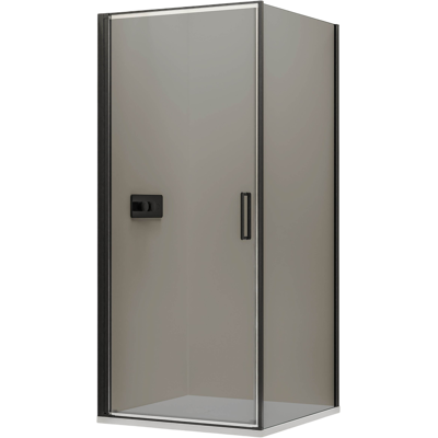 Mampara De Ducha Negro Mate De Cristal Gris Cabina De Ducha Completa Rinconera Con Puerta Pivotante - Nt 416 - 100x80x195cm - Bernstein Mampara De Ducha Negro Mate De Cristal Gris Cabina De Ducha Completa Rinconera Con Puerta Pivotante - Nt 416 - 100x80x195cm - Bernstein