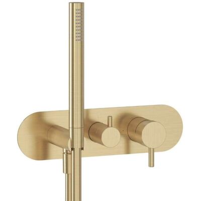 Ravak Espirit - Grifo Empotrado, Para 3 Aparatos, Con Accesorios, Oro Cepillado X070606 Ravak Espirit - Grifo Empotrado, Para 3 Aparatos, Con Accesorios, Oro Cepillado X070606