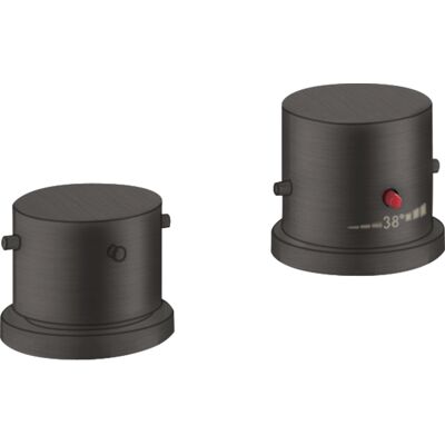 Mezclador para bañera Hansgrohe Axor Starck - Termostático, 2 Manijas, Cromo negro cepillado Mezclador para bañera Hansgrohe Axor Starck - Termostático, 2 Manijas, Cromo negro cepillado