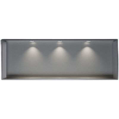 Cabina De Ducha En Acero Inoxidable + 3 Focos Led, Repisa De Ducha Empotrada - 30x90x10cm (alxanxpr) - Acero Cepillado, 3 Focos Cromo - Bernstein Cabina De Ducha En Acero Inoxidable + 3 Focos Led, Repisa De Ducha Empotrada - 30x90x10cm (alxanxpr) - Acero Cepillado, 3 Focos Cromo - Bernstein