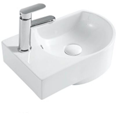 Lavabo de Sobre Encimera Mini 41L Blanco de Porcelana - Aquore Lavabo de Sobre Encimera Mini 41L Blanco de Porcelana - Aquore