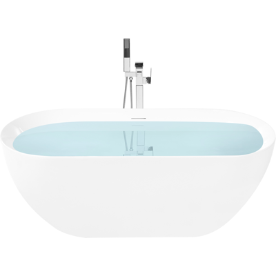 BELIANI Bañera Independiente Ovalada 1690 X 750 Mm De Acrílico Con Borde Fino Moderna Blanco Yavaros BELIANI Bañera Independiente Ovalada 1690 X 750 Mm De Acrílico Con Borde Fino Moderna Blanco Yavaros