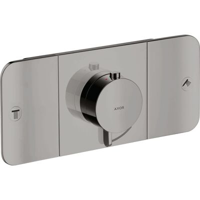 Hansgrohe Axor One Módulo de Termostato - Montaje en Pared, 2 Salidas, Cromo Negro Pulido Hansgrohe Axor One Módulo de Termostato - Montaje en Pared, 2 Salidas, Cromo Negro Pulido
