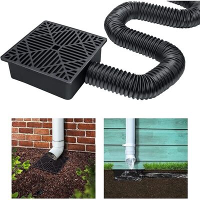 ABYSSE Kit De Extensión Para Bajantes De Canalones Trywise, Extensión Para Bajantes, Extensión De Manguera Flexible, Para Suelos De Hormigón Y Césped. ABYSSE Kit De Extensión Para Bajantes De Canalones Trywise, Extensión Para Bajantes, Extensión De Manguera Flexible, Para Suelos De Hormigón Y Césped.