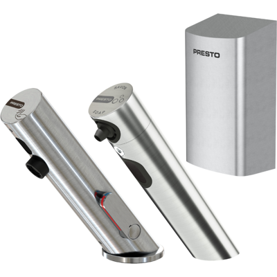 Grifo Mezclador Infrarrojo Con Llave De Paso + Infrarrojo Dispensador De Jabón + Secador De Manos Presto Linea Acero Inoxidable Cepillado Grifo Mezclador Infrarrojo Con Llave De Paso + Infrarrojo Dispensador De Jabón + Secador De Manos Presto Linea Acero Inoxidable Cepillado