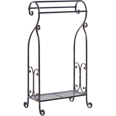 BELIANI Toallero De Metal Negro 49 X 91 Cm Independiente Estante Baño Vintage Linares BELIANI Toallero De Metal Negro 49 X 91 Cm Independiente Estante Baño Vintage Linares
