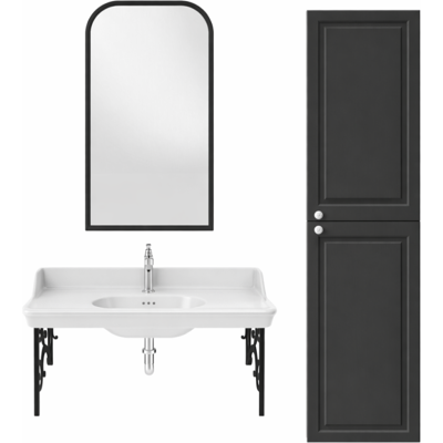 Jacob Delafon - Pack Lavabo Suspendido Cléo 1889 + Columna Derecha + Espejo + Grifería Cromada + Sifón Cromado Jacob Delafon - Pack Lavabo Suspendido Cléo 1889 + Columna Derecha + Espejo + Grifería Cromada + Sifón Cromado