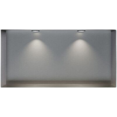 Bernstein - Cabina De Ducha De Acero Inoxidable Cepillado + Foco Led, Repisa De Ducha Empotrada Nt203010x - 20x30x10cm (alxanxpr) - 2x Foco Negro Mate Bernstein - Cabina De Ducha De Acero Inoxidable Cepillado + Foco Led, Repisa De Ducha Empotrada Nt203010x - 20x30x10cm (alxanxpr) - 2x Foco Negro Mate