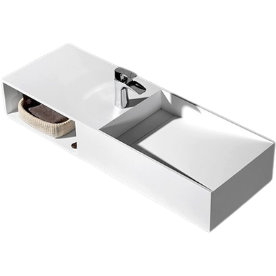 Lavabo de pared o suspendido Bernstein TWG06 - Blanco mate Lavabo de pared o suspendido Bernstein TWG06 - Blanco mate