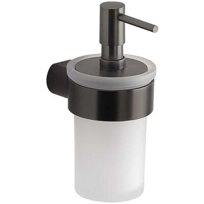 KIAMAMI VALENTINA Dispensador De Jabón De Pared En Vidrio Esmerilado Gun Metal Palazzo KIAMAMI VALENTINA Dispensador De Jabón De Pared En Vidrio Esmerilado Gun Metal Palazzo