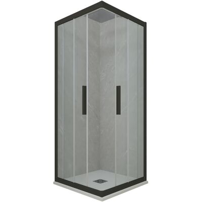 FORTE Mampara De Ducha 70x80 Cm Corredera Negro Mate Kolors FORTE Mampara De Ducha 70x80 Cm Corredera Negro Mate Kolors