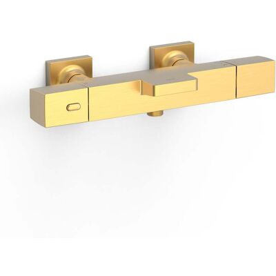 Tres - 19017406om Over-wall Grifo Termostático Mural Over-wall Bañera Y Ducha Color Oro Mate 24k - Ref: 19017406om Tres - 19017406om Over-wall Grifo Termostático Mural Over-wall Bañera Y Ducha Color Oro Mate 24k - Ref: 19017406om