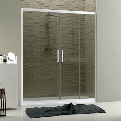 Idralite Star 2 Hojas 120cm Mampara de ducha blanca Idralite Star 2 Hojas 120cm Mampara de ducha blanca