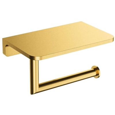 Omnires Modern Project - Soporte Para Papel Higiénico Con Estante, Oro Cepillado Mp60511glb Omnires Modern Project - Soporte Para Papel Higiénico Con Estante, Oro Cepillado Mp60511glb