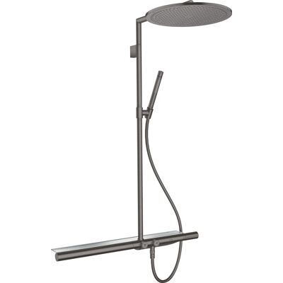 Hansgrohe Axor Showerpipe - Cromo Negro Cepillado - Termostato, Cabezal y Ducha de Mano Hansgrohe Axor Showerpipe - Cromo Negro Cepillado - Termostato, Cabezal y Ducha de Mano