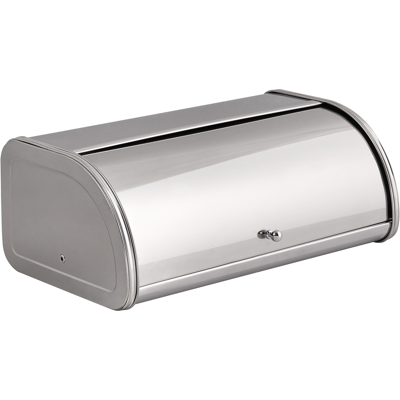 BELIANI Panera De Metal De Acero Inoxidable Con Tapa Enrollable 45 X 26 X 17 Cm Plateado Delectation BELIANI Panera De Metal De Acero Inoxidable Con Tapa Enrollable 45 X 26 X 17 Cm Plateado Delectation