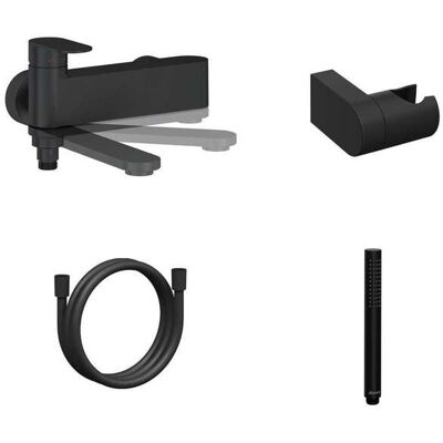Ravak Chrome Ii - Grifo De Bañera Con Accesorios, Negro Mate X07s120 Ravak Chrome Ii - Grifo De Bañera Con Accesorios, Negro Mate X07s120