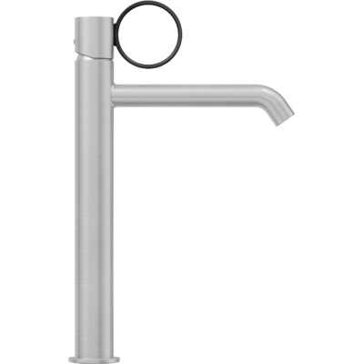 Jacob Delafon - Mezclador Alto Para Lavabo Vivienne En Cromo Cepillado Con Aro Negro Mate Jacob Delafon - Mezclador Alto Para Lavabo Vivienne En Cromo Cepillado Con Aro Negro Mate