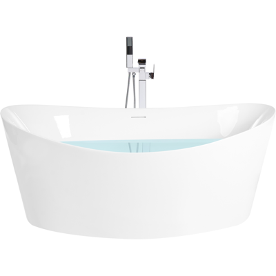 BELIANI Bañera Independiente Moderna De Acrílico Ovalada Con Sistema Antidesbordamiento 1730 X 800 Mm Blanco Aduana BELIANI Bañera Independiente Moderna De Acrílico Ovalada Con Sistema Antidesbordamiento 1730 X 800 Mm Blanco Aduana