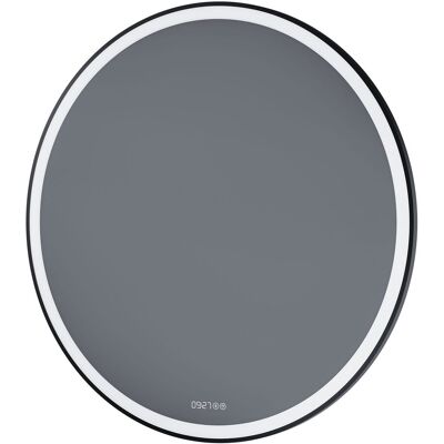 Bernstein - Espejo Led Redondo De Diseño Ø100cm Marco Negro, Pulsador Táctil, Ajuste De Luz, Antivaho Y Reloj Digital Para Baño - 8232-2.0 Ø100cm Bernstein - Espejo Led Redondo De Diseño Ø100cm Marco Negro, Pulsador Táctil, Ajuste De Luz, Antivaho Y Reloj Digital Para Baño - 8232-2.0 Ø100cm