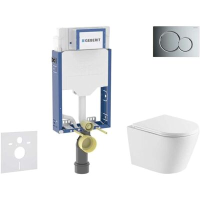 Geberit Kombifix - Conjunto De Instalación Empotrada, Inodoro Nefia Y Asiento Softclose, Pulsador Sigma01, Cromo Brillante Sani15ca1140 Geberit Kombifix - Conjunto De Instalación Empotrada, Inodoro Nefia Y Asiento Softclose, Pulsador Sigma01, Cromo Brillante Sani15ca1140