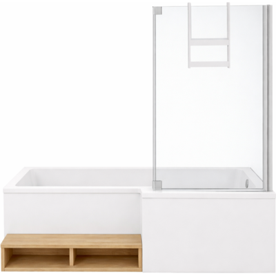 Pack Bañera Baño-ducha 160 X 90 Jacob Delafon Neo Versión Derecha + Mampara De Bañera Cromada + Faldón Para Nicho Pack Bañera Baño-ducha 160 X 90 Jacob Delafon Neo Versión Derecha + Mampara De Bañera Cromada + Faldón Para Nicho